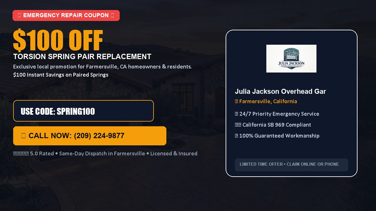 $100 OFF Heavy-Duty Torsion Spring Pair Replacement in Farmersville, CA